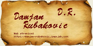Damjan Rubaković vizit kartica